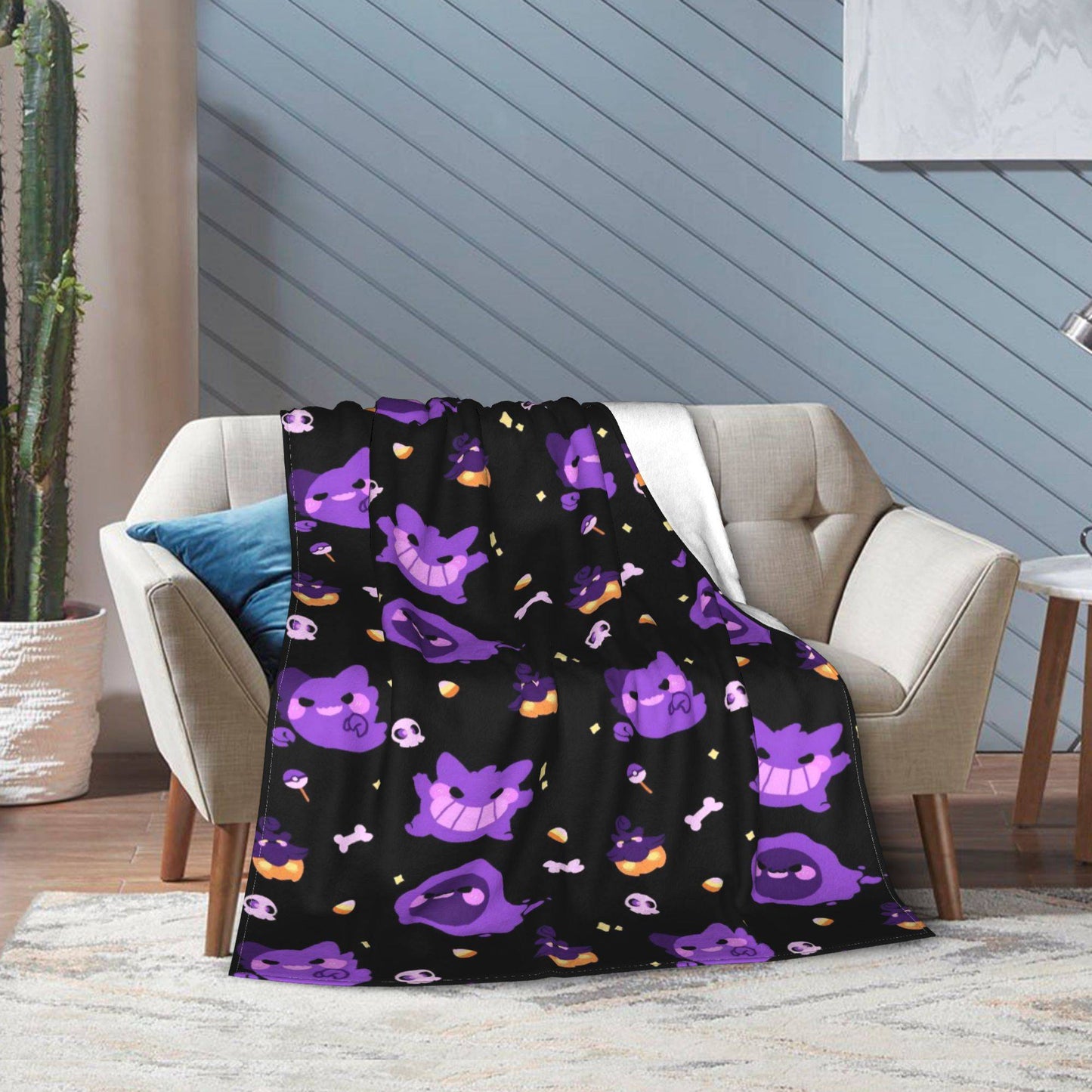 Cobertores Gengar Mantas De Pelúcia Novas Super Quentes Para Meninas Meninos Sofá Cadeira Flanela Colcha Protetor De Cama
