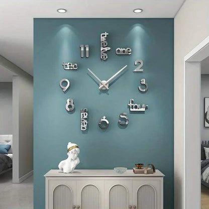Frameless giant wall clock, modern home decoration,  bedroom, and   for home office. living room decoration