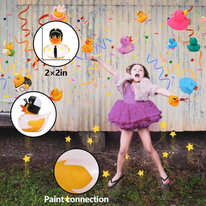 100 Pack Rubber Ducks in Bulk, Assorted Duckies for Jeeps Ducking, Rubber Duckies for Baby Bath Toys, Kids Bath Pool Toys