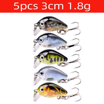 Conjunto de Iscas de Pesca Mini Truta Flutuante Isca Articulada Artifical Crazy Swing Isca Dura de Crank Bait Isca de Lápis