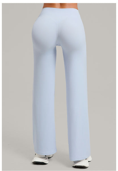 Women's Pilates Straight Yoga Pants Versatile Loose Wide-Leg Running Sports Fitness Hip-Lifting Pants