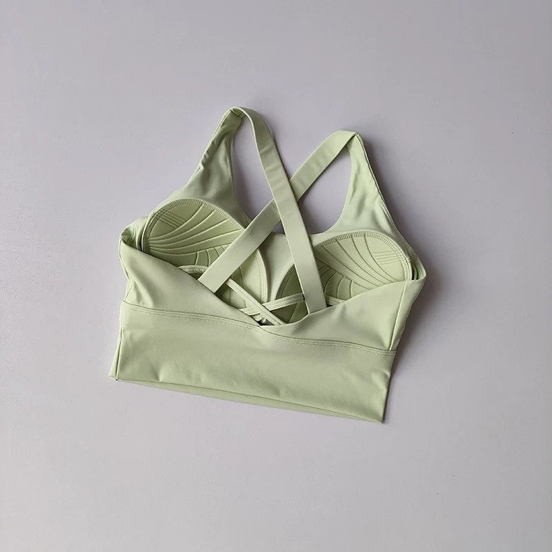 Shockproof High-Intensity Exercise Fitness Bra All-In-One Cup Running Gathered Yoga Beauty Back Breathable Sports Bra for Women