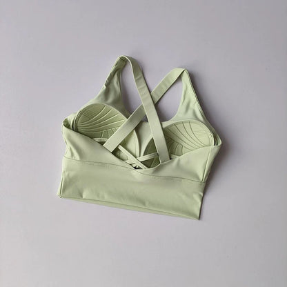 Shockproof High-Intensity Exercise Fitness Bra All-In-One Cup Running Gathered Yoga Beauty Back Breathable Sports Bra for Women