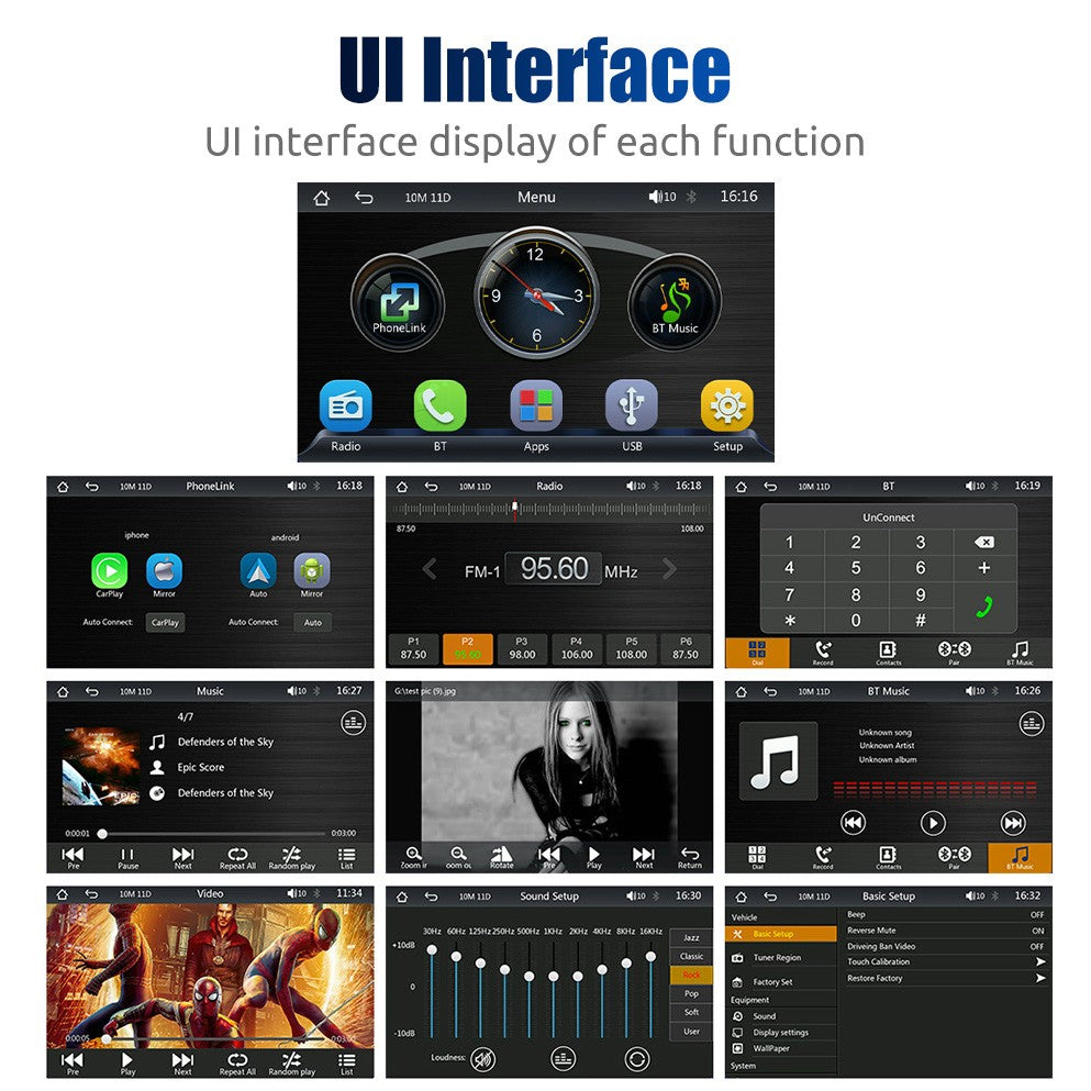 Portable Car Radio Multimedia Video Player Wireless CarPlay Android Auto 7inch Touch Screen With AUX FM For Rear View Camera ?
