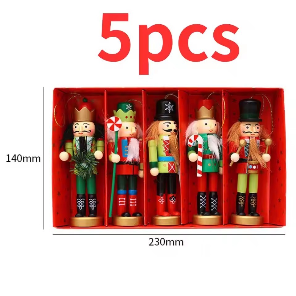 10/12/14cm Nutcracker Miniatures Pink Series Nutcracker Puppet Ornaments Desktop Decoration Cartoons Walnuts Soldiers Band Do