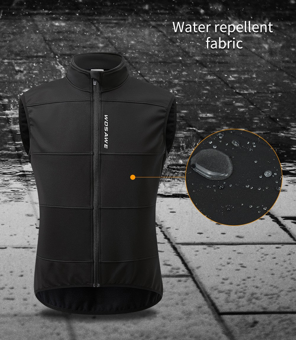 WOSAWE Cycling Jersey Set Winter Spring Vest Pants Sleeveless MTB Bicycle Clothing Warm Bike Jackets Thermal Fleece Suit