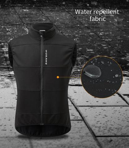 WOSAWE Cycling Jersey Set Winter Spring Vest Pants Sleeveless MTB Bicycle Clothing Warm Bike Jackets Thermal Fleece Suit
