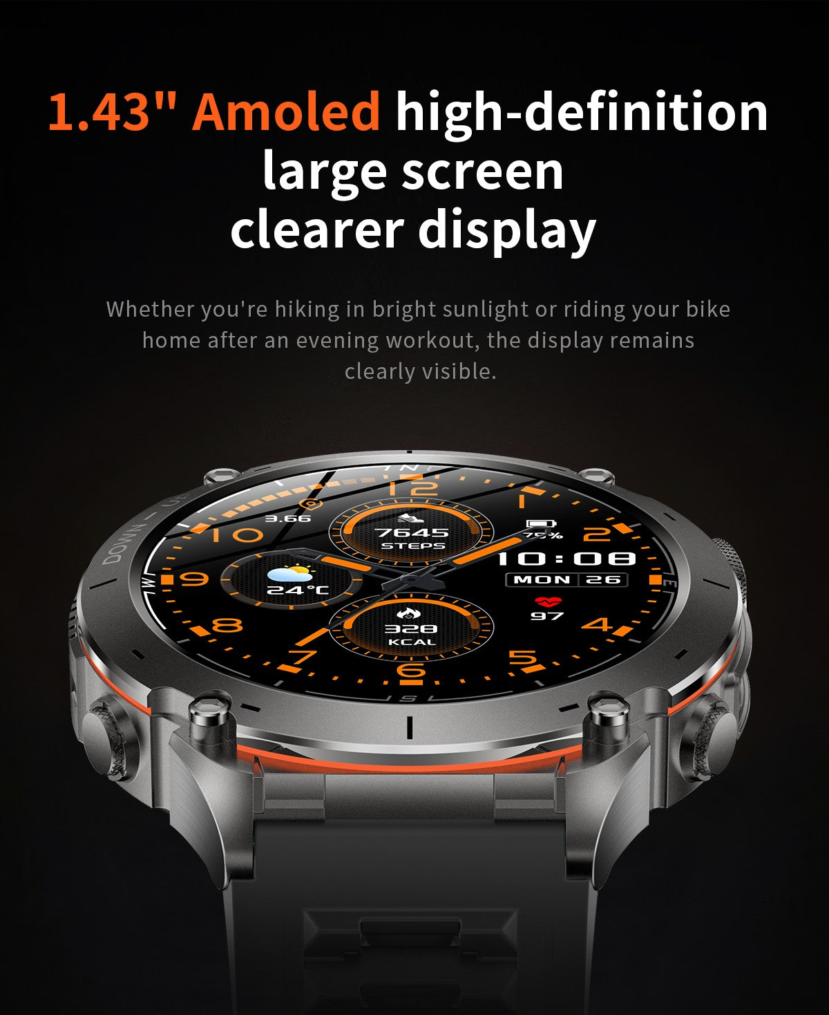 Smartwatch GUHUAVMI IOS Ultra GPS 2025 Novo à prova d'água 10ATM Bússola GNSS de banda dupla integrada Esportivo Militar Masculino Pulseira para NATAÇÃO
