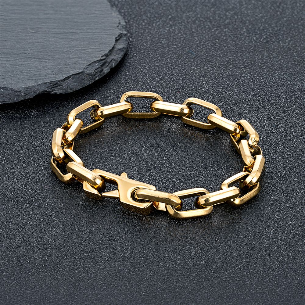 Pulseira de Corrente O Simples de Charme Cuba Masculina Feminina Moda Dubai Elo Punk Hip Hop Aço Inoxidável Casal Bangle Joias da Moda Presentes