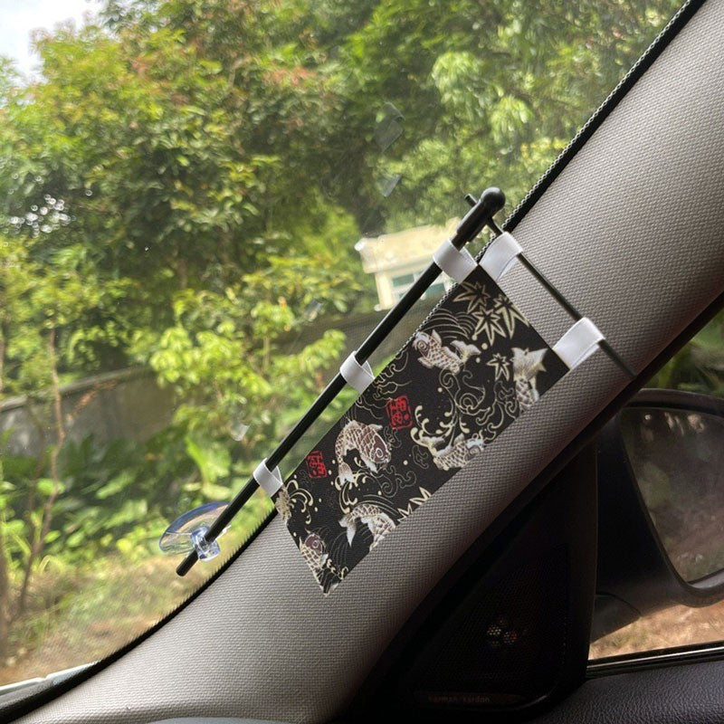 JDM Knife Flag Car Interior Decoration Front Glass Accessories Mini Knife Flag Car Culture Decoration