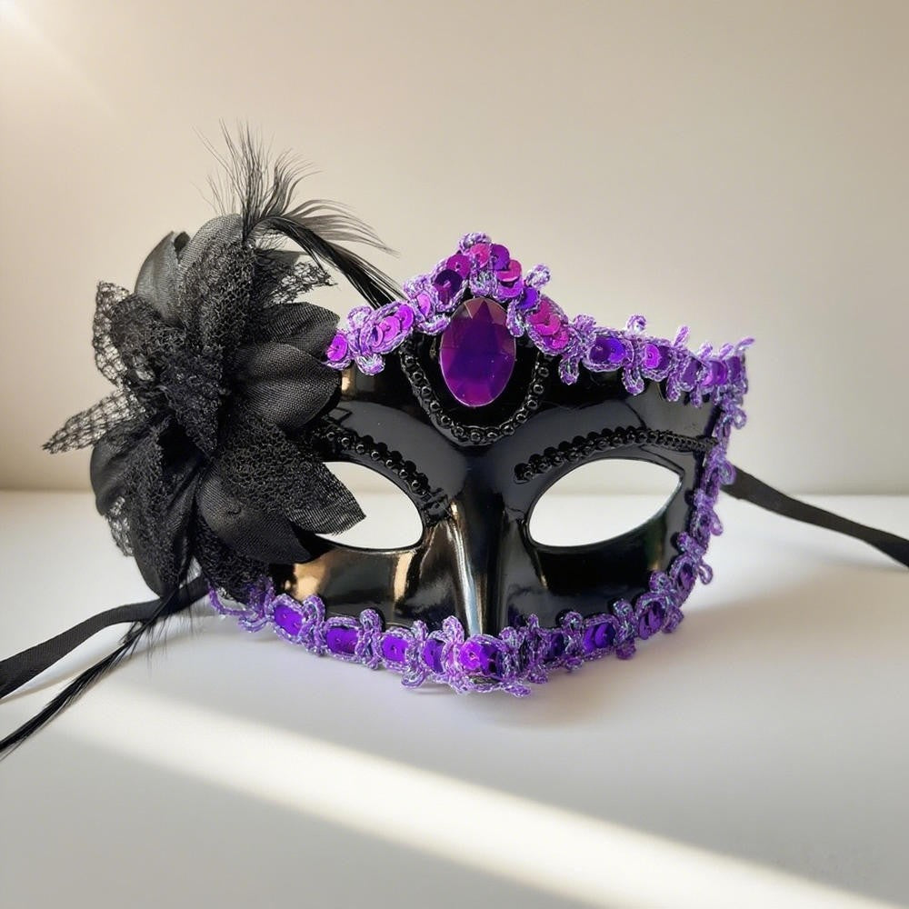 Halloween Mask Masquerade Princess Half Face Lace Plus Flower Children Adult Eye Mask Female Party Performance Props