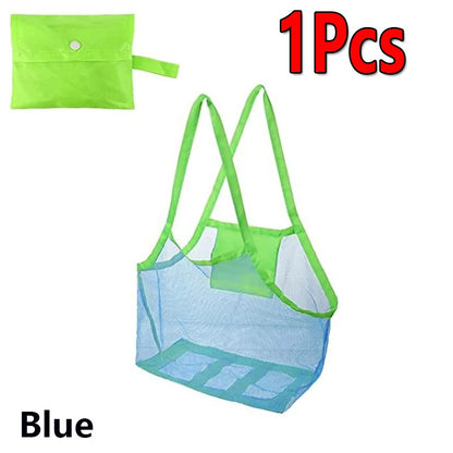 2PCS Beach Toys Mesh Bag Large Mesh Sand-Away Portable Tote With Convenient Hanging Hole Breathable Foldable Storage For Toys