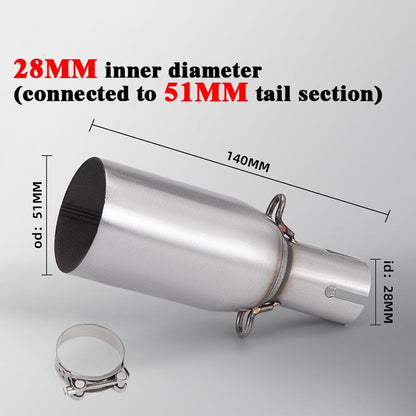 28 32 38 45mm Adapter 51mm Exhaust Section Non-Destructive Install Motorcycle Exhaust Pipe Modification Exhaust Middle Section