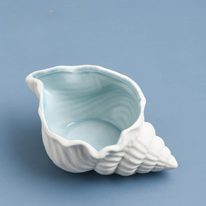Mediterranean Ceramic Shell Ornaments Living Room Decorations Ocean Jewelry Box Multi-Functional Storage Accessories