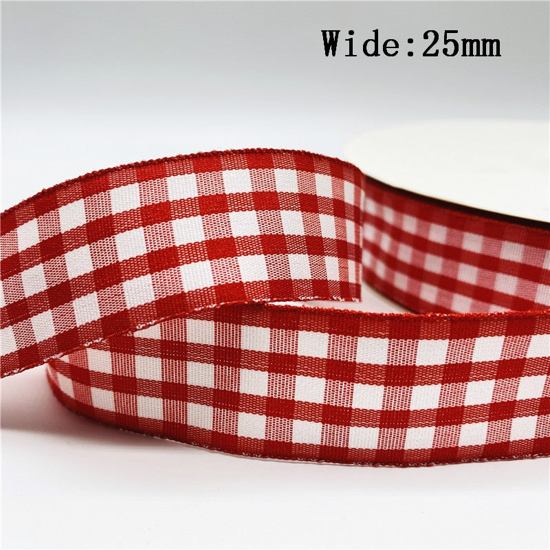 5yards/Lot 10mm 25mm Plaid Ribbon Christmas Decor Ribbon For Handmade Design Christmas Decoration DIY Gift Wrapping