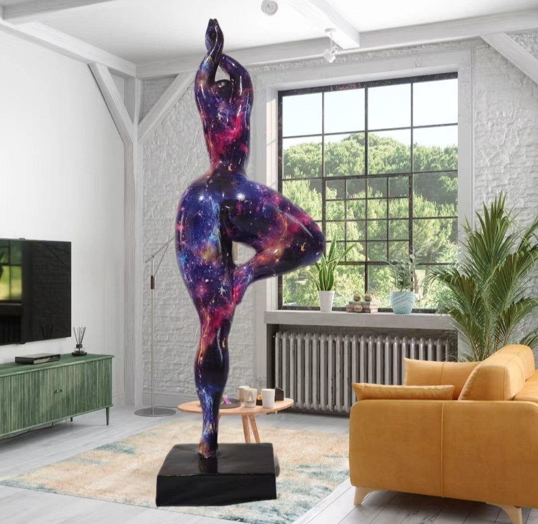 Europe Resin Decoration Home Wine Cabinet Ornaments Action Figures Statue Graffiti Yoga Weight Loss Woman Living Room Decor New