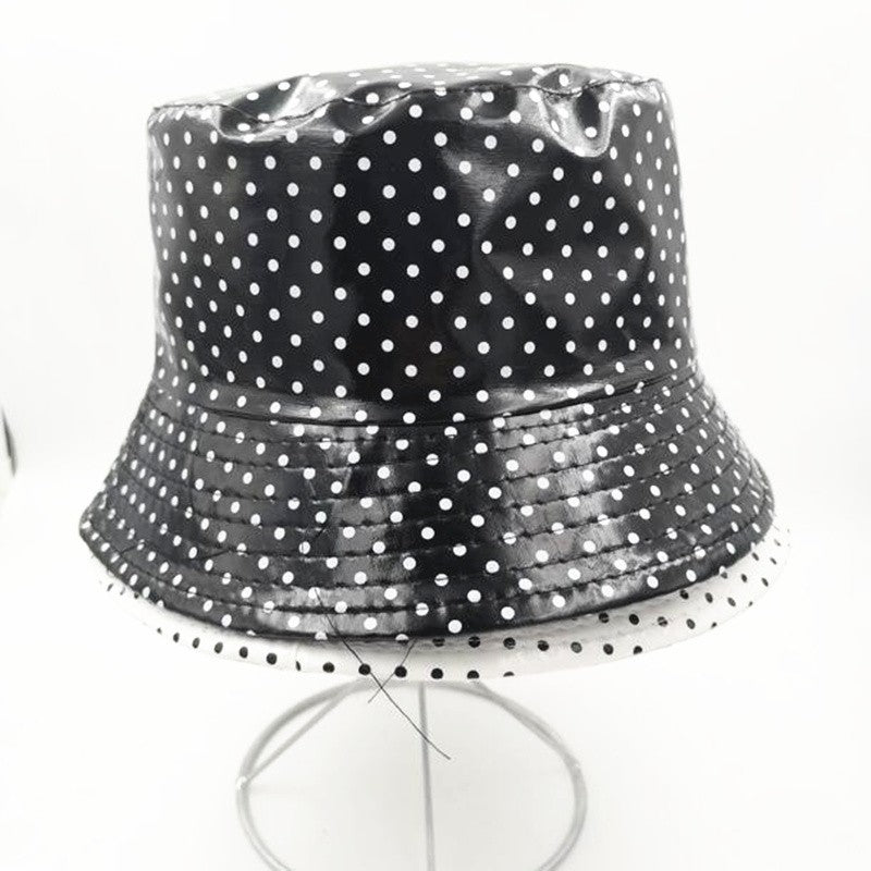 New Reversible Waterproof Bucket Hat For Women Rain hat Fishing Dot  Caps Hat  Two Side Cap Female H3
