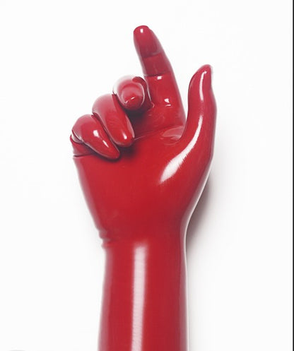 Unisex Natural Latex Black Gloves Rubber Short Gloves Cosplay Costumes Accessory