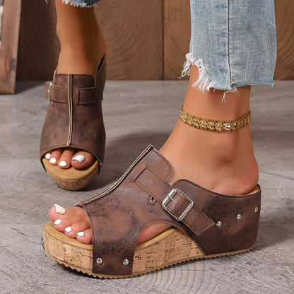 Women Comfortable Platform Sandals Open Toe Wedge Sandals Summer Lightweight New Slippers Fashion Casual Designer Women Shoes
