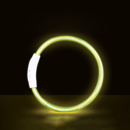 Coleira LED para Cães para Segurança Noturna Coleira Brilhante Recarregável para Pets com 3 Modos Alta Visibilidade para Gatos e Cães em Passeios Noturnos