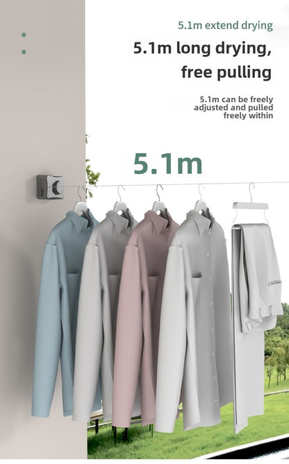 Invisible clothesline, indoor non perforated balcony, invisible retractable clothesline, bathroom clothesline, steel wire rope