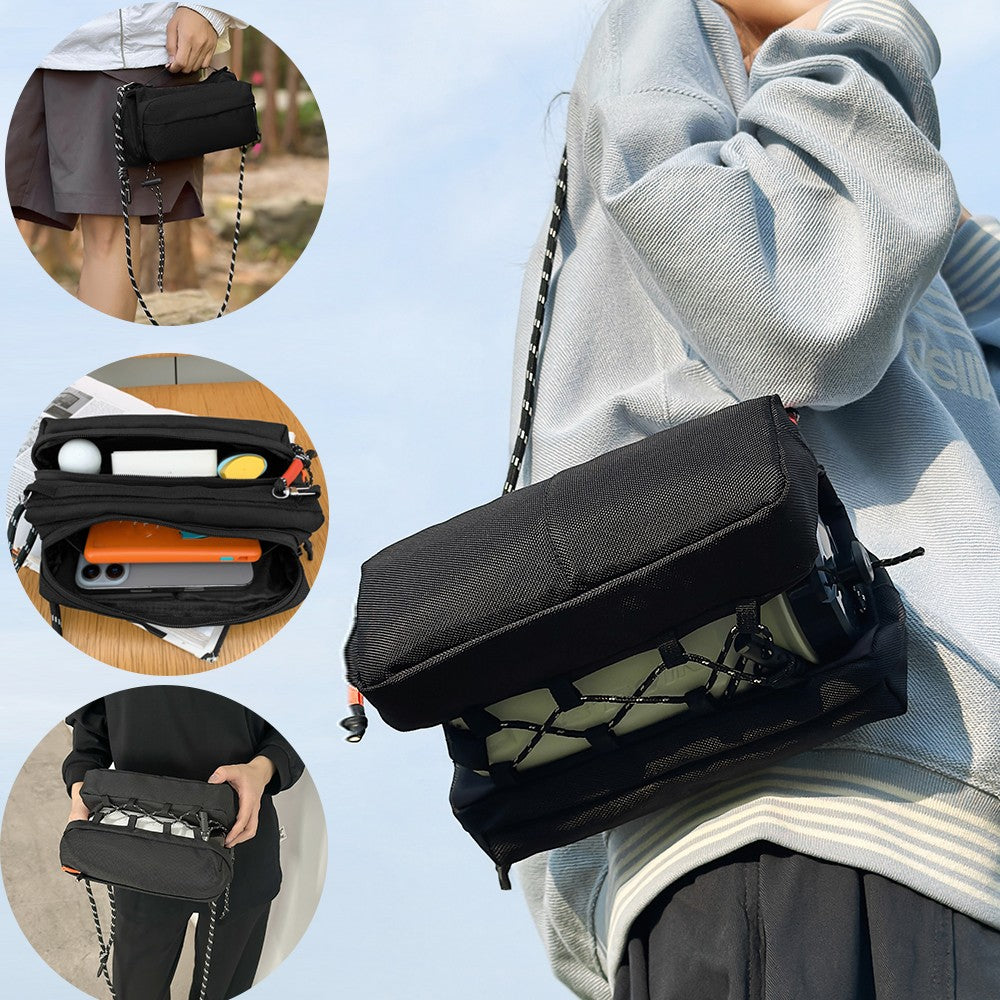 Men's Crossbody Bag, Casual Large-Capacity Daily Travel Water Bottle Umbrella Shoulder Bag, Lightweight Sports Phone Bag