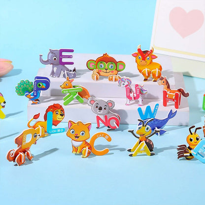 30Pcs Mini Animal DIY Jigsaw Puzzles Toys for Kids Birthday Party Favors Classroom Rewards Baby Shower Gifts Pinata Filler