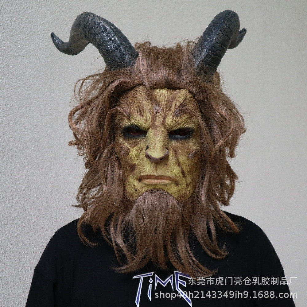 Movie Beauty The Beast Adam Prince Mask Cosplay Cool Horror Mask Latex Helmet Halloween Party Halloween Anime Prince Beast Set
