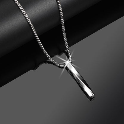 Colar Masculino Pingente Espiral INS Tendência Minimalista Personalidade Cor Prata Aço Inoxidável Corrente Joias Hip-hop Presentes para Festa