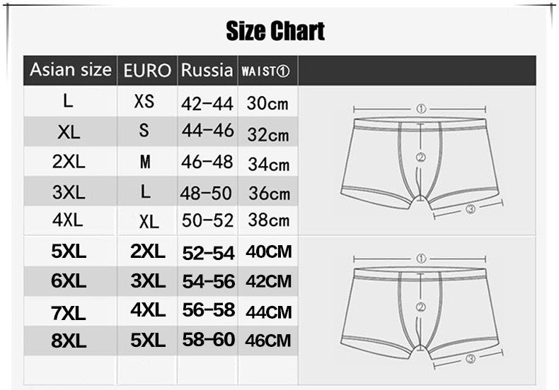L-8XL Plus Banboo Fiber Men Underwear Male boxer Solid Panties Shorts Men's  Underpants Breathable Intimate Man boxers 4pcs