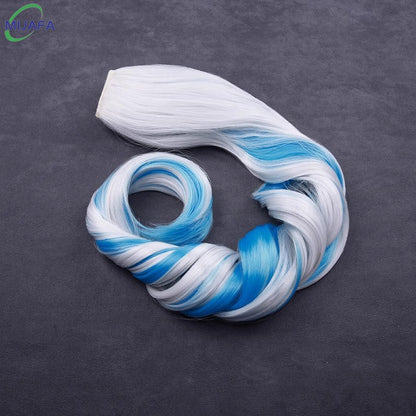 Really High Quality Fontaine Focalors Cosplay Wig Long Short Furina Wigs Blue White Curly Heat Resistant Hair Anime Wigs +WigCap