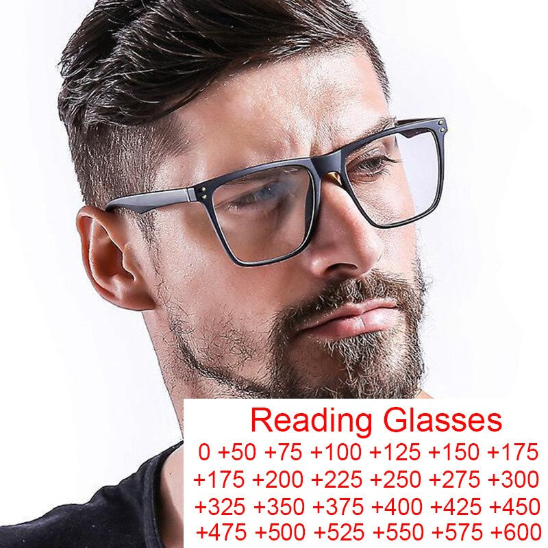 Reading Glasses For Men Women Anti-blue Light Square Eyewear Ultralight TR90 Fra
