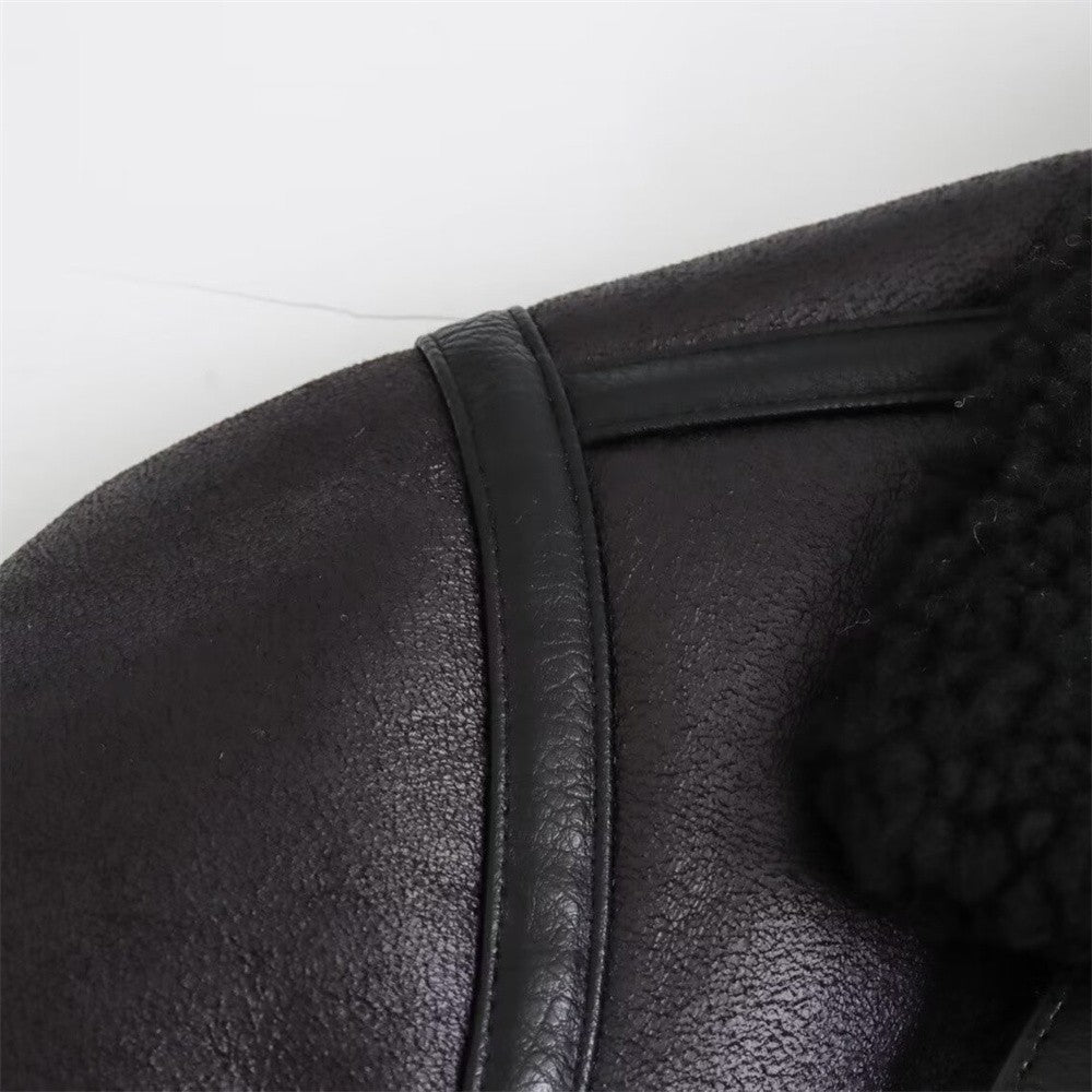 Autumn New Women's European and American Style Loose Fashion with Belt Double sided Collar Jacket Coat