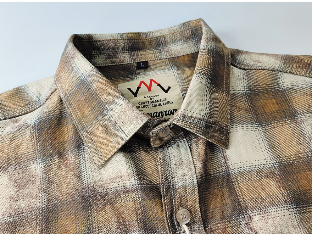 Autumn New Japanese Retro Long-Sleeve Lapel Plaid Cargo Shirt Men's Simple 100% Cotton Washed Pocket Casual Blouses Thin Coat