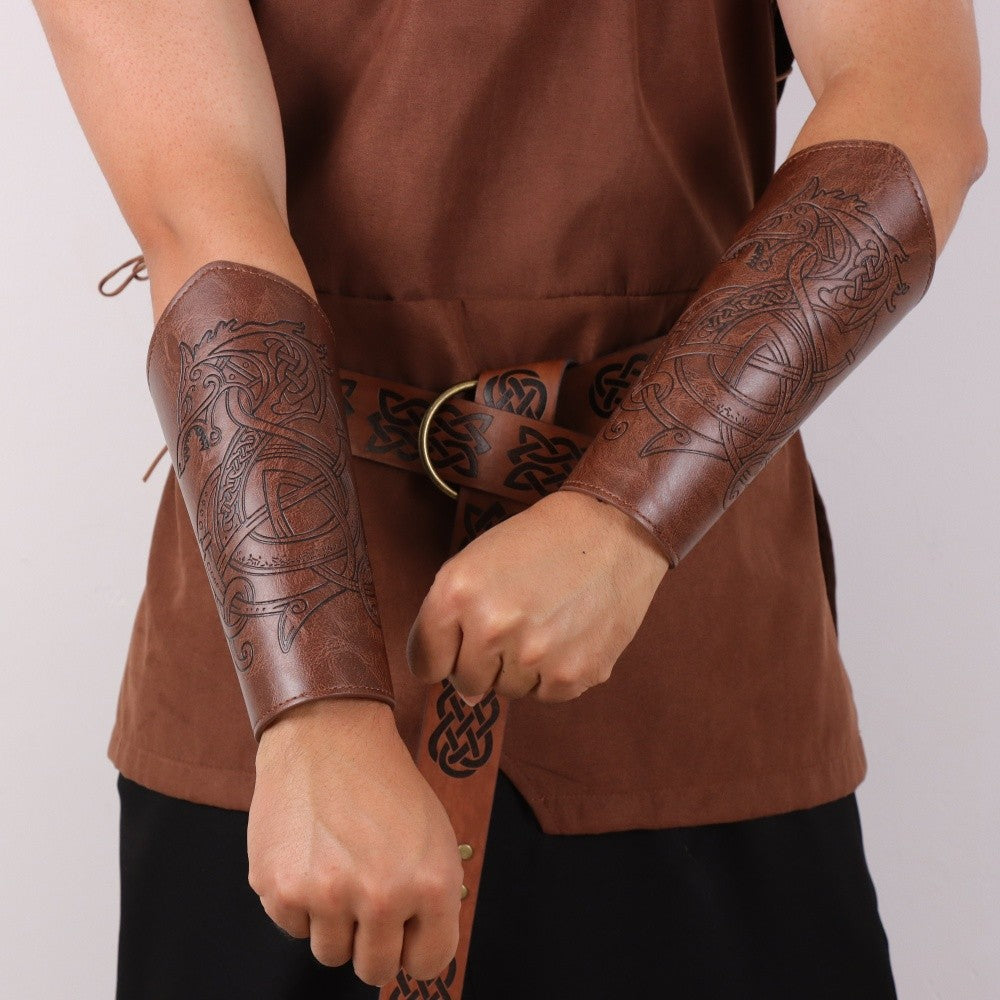 1/2PCS Adjustable Buckles Bracers Cosplay Gauntlets Historical Reenactment Gears For Medieval Reenactment