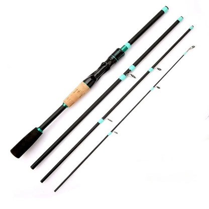 4 Sections Spinning Fishing Rod M Power Spinning Casting Fishing Rod 1.65m/1.8m/2.1m Portable Carbon Fiber Fishing Pole Winter