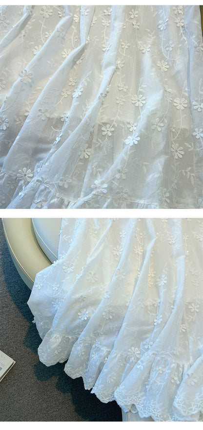 Casual sweet High Waist Chic floral lace Ruched loose Skirts Korean Fashion Office Lady Basics  Plus Size Clothing