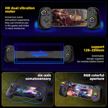 D8Pro RGB Tablet Game Controller FPS Mobile Gamepad For Switch Android ios PS3 PS4 PC Hall Trigger Joystick