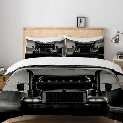 European Big Truck Duvet Cover Set EU Single Double King US Twin Full Queen Size Bed Linen Set