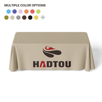 Custom Printed Polyester Fabric Tablecloth 4ft 6ft 8ft Table Waterproof Family Wedding Dining Party with Customizable Logo