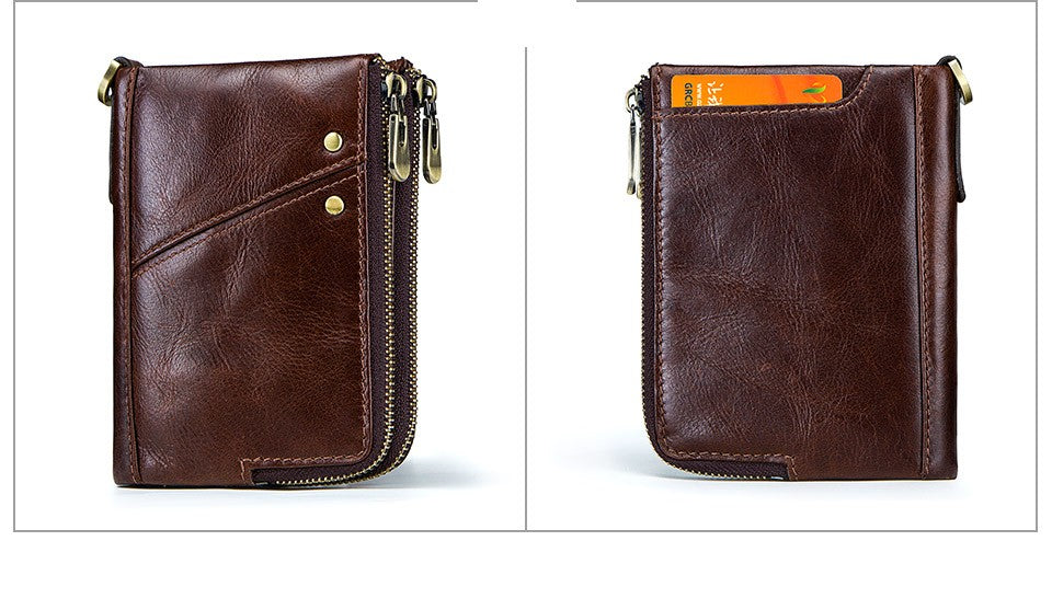 Women's Wallet Fashion Genuine Leather Short Female Purse ID Card Holder Wallets RFID Ladies Clutch With Zipper Coin Purse