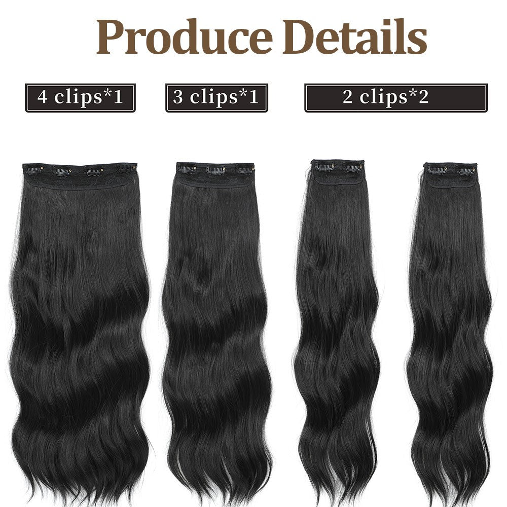 Bio Body Wave Clip in Hair Extensions 22 polegadas 4 peças/lote 220g Macio Natural Fibra Sintética Resistente ao Calor Clip in
