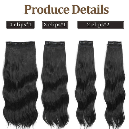 Bio Body Wave Clip in Hair Extensions 22 polegadas 4 peças/lote 220g Macio Natural Fibra Sintética Resistente ao Calor Clip in
