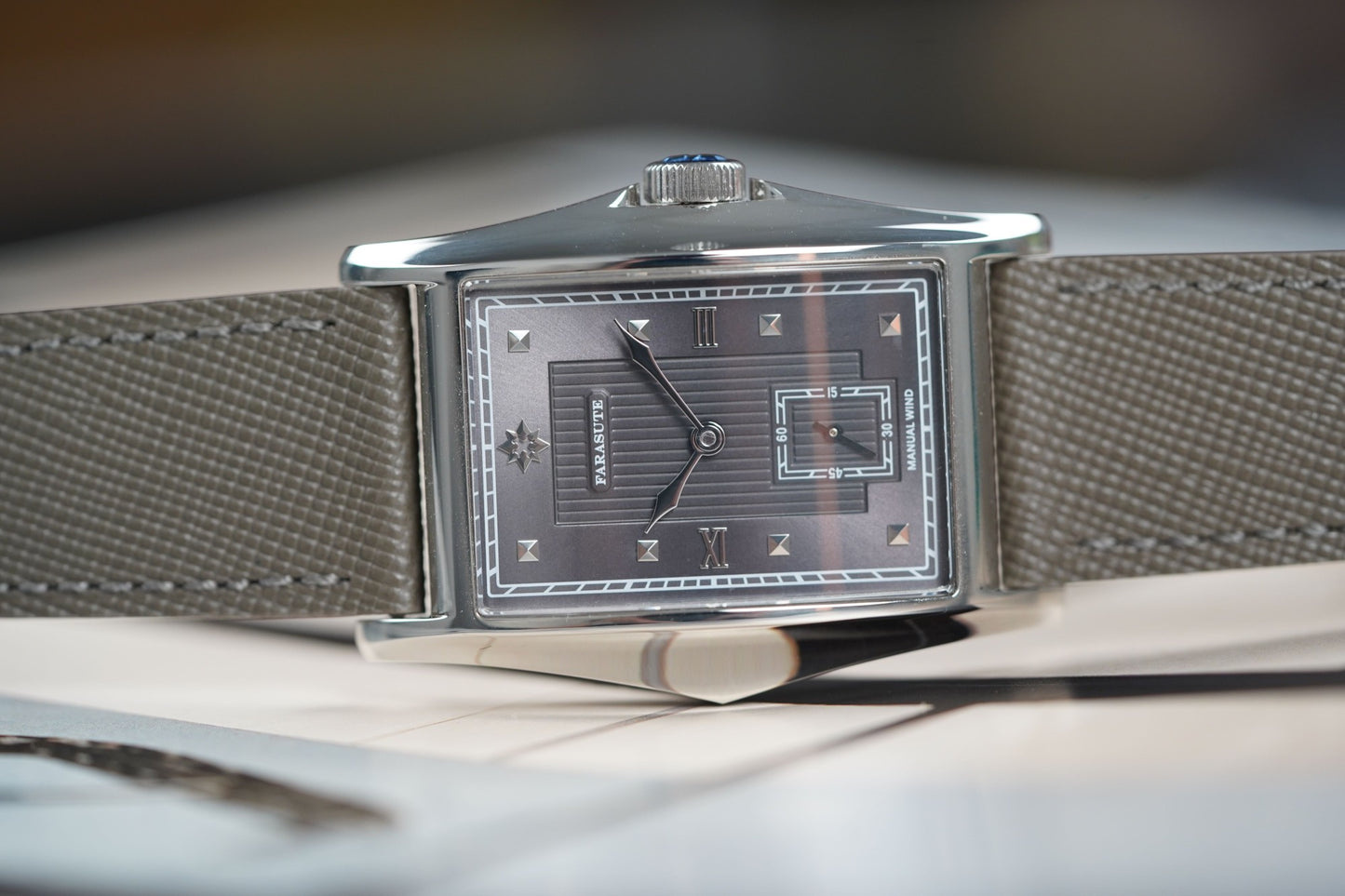 FARASUTE Creative Manual Square Customized Mechanical Movement Watch Men Luxury Sapphire Glass Small Second Wristwatches reloj