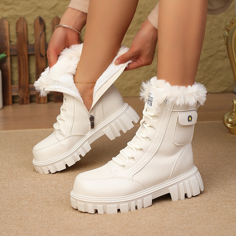 Women's Winter Fleece-Lined Warm  Boots2025New Versatile Height-Increasing Women's Boots Slim Short Boots