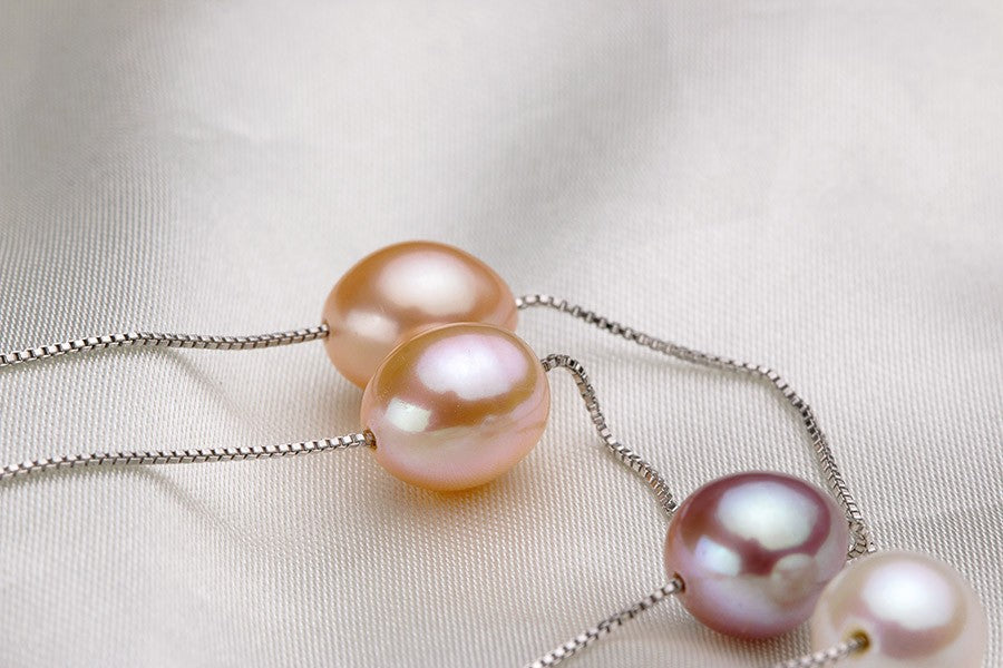 HENGSHENG Natural Pearl Necklace/Bracelet Jewelry Sets 925 Sterling Silver Chain with Freshwater Pearl Jewelry Gift for Women