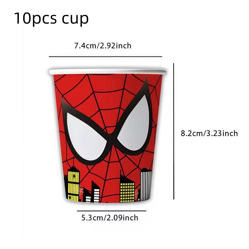 Mask Spider Hero Birthday Party Supplies Tableware Kit Plates Cups Tablecloth Backdrop Balloons Kids Party Decorations Favors