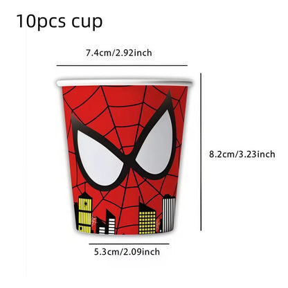 Mask Spider Hero Birthday Party Supplies Tableware Kit Plates Cups Tablecloth Backdrop Balloons Kids Party Decorations Favors