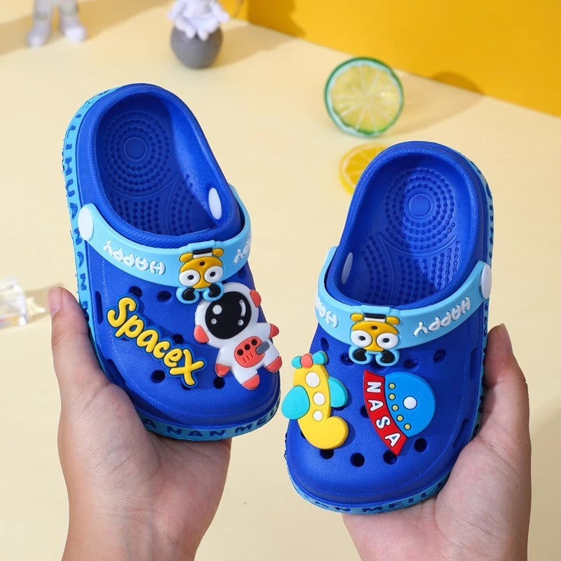 Children's Cartoon Baby Soft-Soled Sandals – Ultra-Light Anti-Slip Infant Closed-Toe Sandals for Boys & Girls Beach Shoes