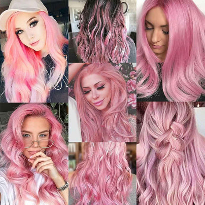 Clip in Hair Extensions Colored Party Highlights 22 inches 6pcs/pack Multi-colors Straight Hair Synthetic Hairpieces Royal Blue